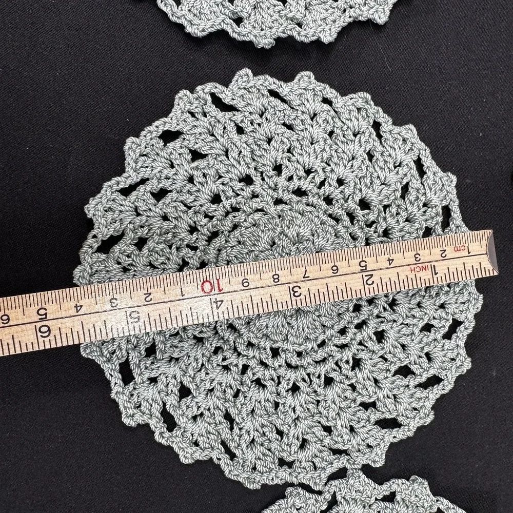 Set‎ Of 6 Sea-foam Green Doilies